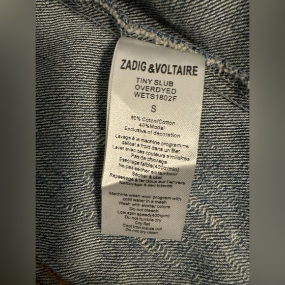 Zadig & Voltaire - RARE Kioky Tattoo embroidered denim jean jacket - Picture 15 of 16